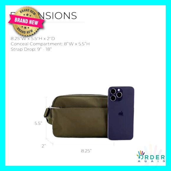 Nylon Crossbody Fanny Pack Concealed Carry Waist Bag Adjustable Strap Multi